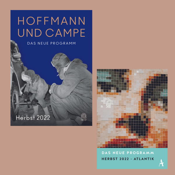 Ein Banner mit den beiden Covern der Verlagsvorschauen von Hoffmann und Campe sowie des Atlantik Verlages für das Herbst 2022